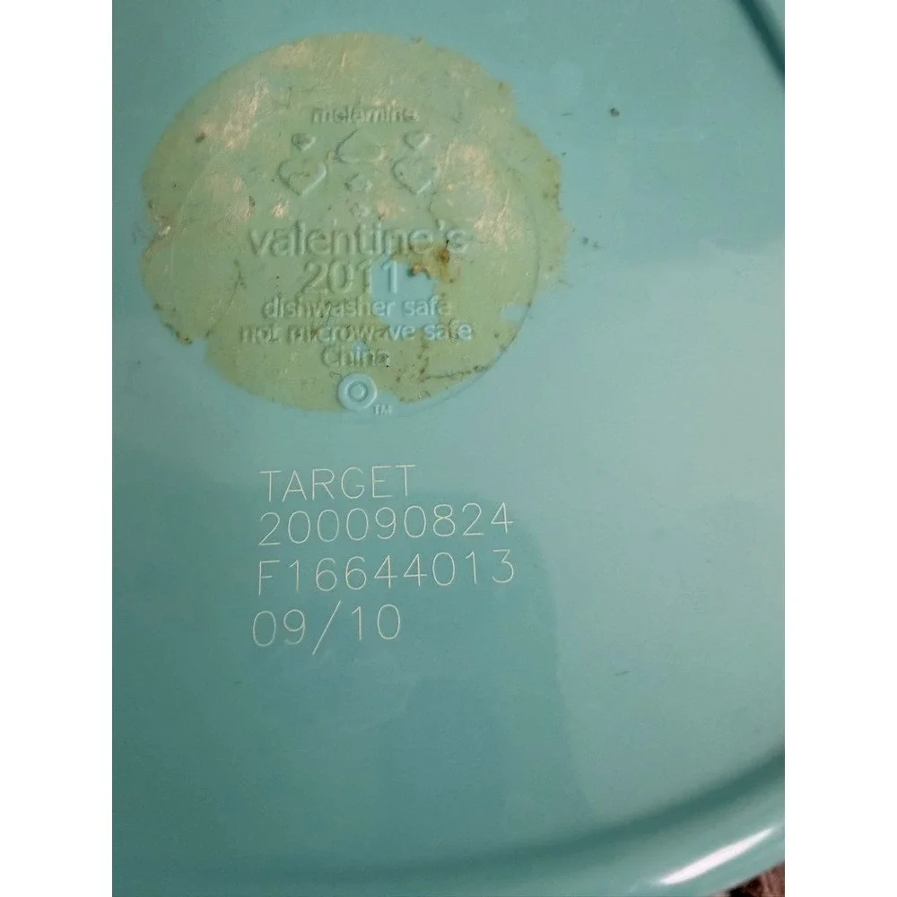 Lot of 4 Kids Divided Plates & Bowls Set Target Valentine Bear Melamine Toddler